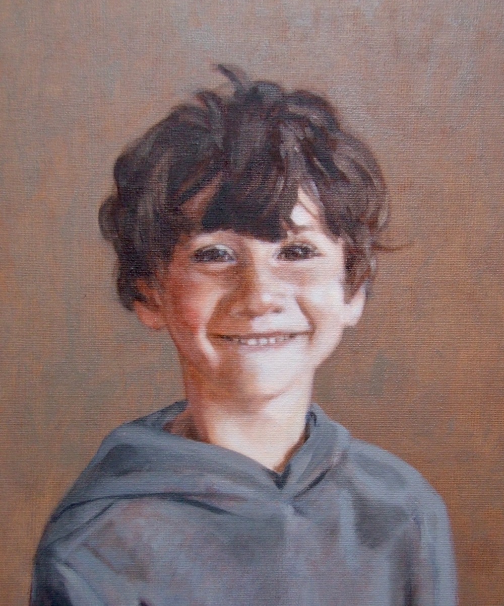 Portrait painting commission by Matt Harvey, British portrait painter, Devon, UK