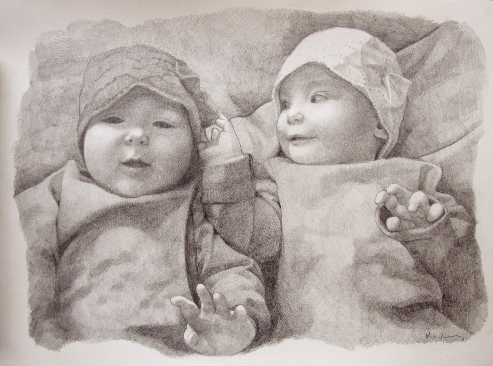 Custom portrait art, pencil portrait. Commissioned art drawn by portrait artist Matt Harvey
