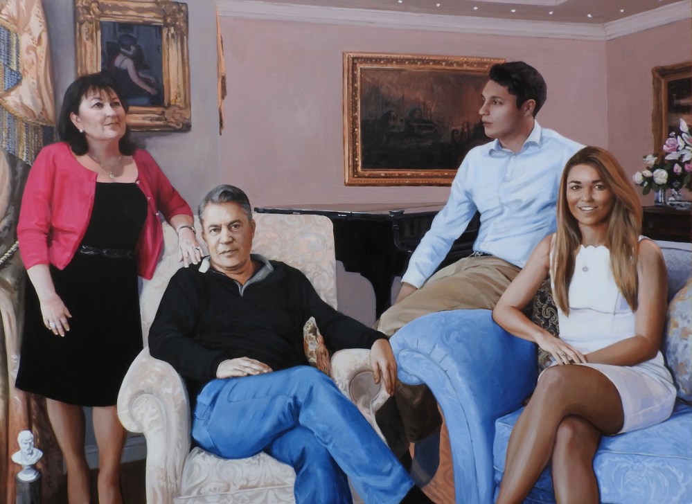 group portrait commission by contemporary british portrait painter and artist Matt Harvey
