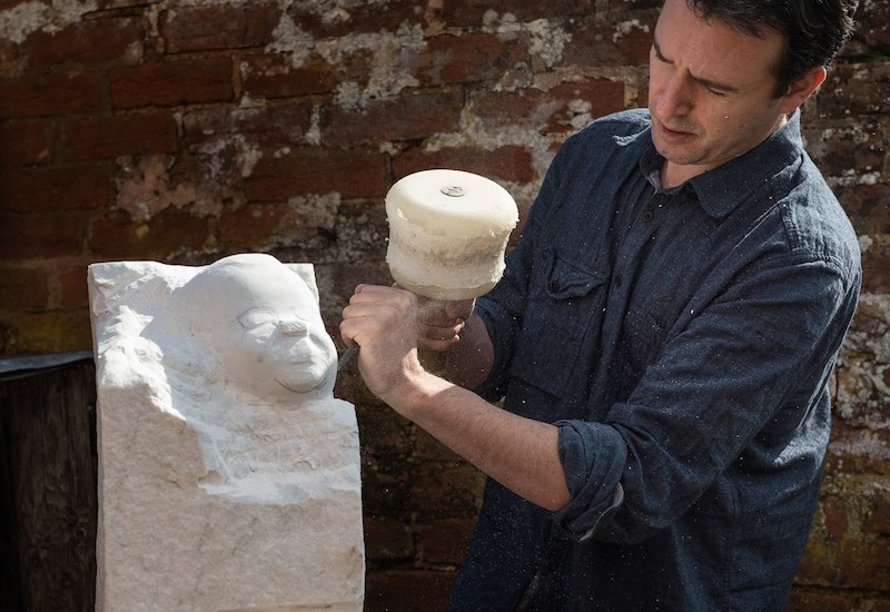 Matt Harvey Devon sculptor at work SMALL