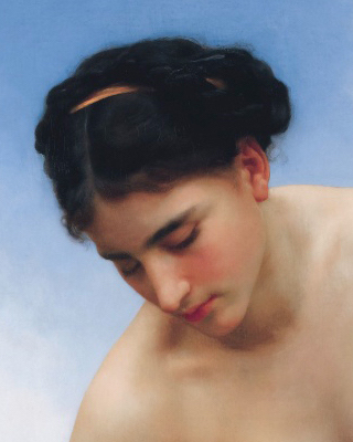 Cropped part of a William Bouguereau painting used by matt harvey to make a copy to learn the grisaille process.