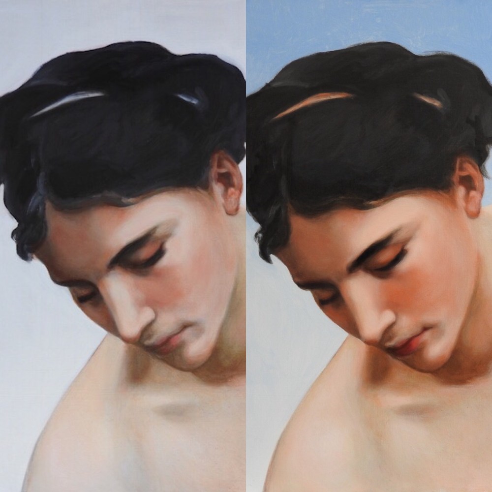 Bouguereau copy 1st and 2nd glaze