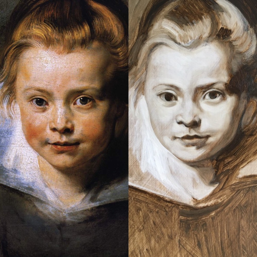 Rubens portrait of a young girl copied by Matt Harvey Art copy