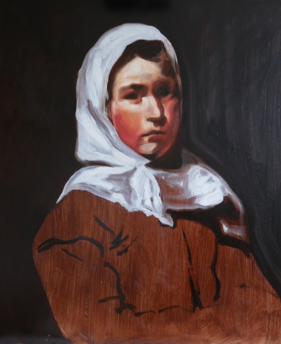 This is a project by matt harvey to try and use the same technique as Velazquez in his portrait painting. I used a limited colour palette of vermilion, yellow ochre, white, black and burnt umber
